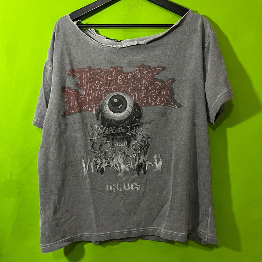 Graphic T-Shirt Mens Large Gray Distressed The Black Dahlia Murder Tee Metal
